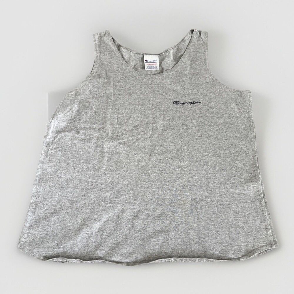 Vintage Champion Spellout Made In USA Sleeveless Tank Top Size L